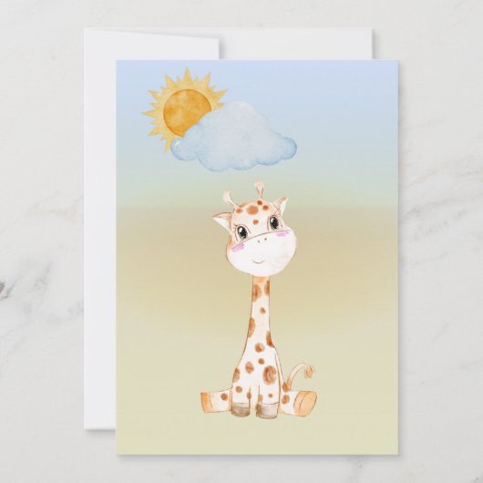Cute Safari Oerwoud Little Animals Baby shower Kaart (Achterkant)
