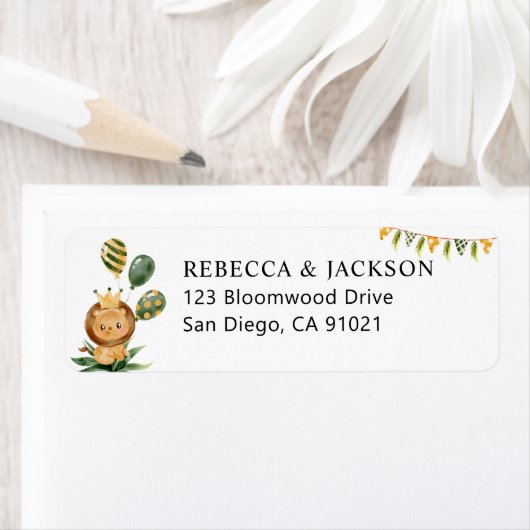 Cute Safari Oerwoud Party Return Address Stickers (Insitu)