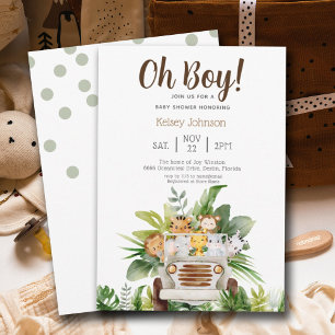Cute Safari Oerwoud Zoo Animals Boy Baby shower Kaart