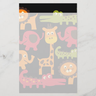 Cute Safari Oerwoud Zoo Animals Print Gifts Briefpapier