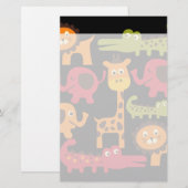 Cute Safari Oerwoud Zoo Animals Print Gifts Briefpapier (Voorkant / Achterkant)