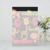 Cute Safari Oerwoud Zoo Animals Print Gifts Briefpapier (Staand voorkant)