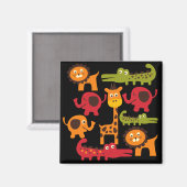 Cute Safari Oerwoud Zoo Animals Print Gifts Magneet (Voorkant / Achterkant)