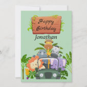 Cute Safari op het oerwoud Griekenland 1 oktober 2 Feestdagenkaart (Voorkant)