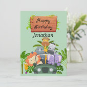 Cute Safari op het oerwoud Griekenland 1 oktober 2 Feestdagenkaart (Staand voorkant)