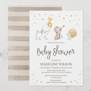 Cute Safari Parade Baby shower Kaart