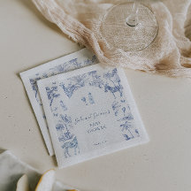 Cute Safari Toile de Jouy | Blauwe baby shower