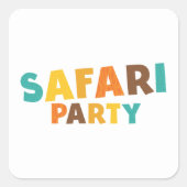 Cute Safari Vierkante Sticker (Voorkant)