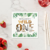 Cute Safari Wild Eén eerste verjaardag Servet (Insitu)