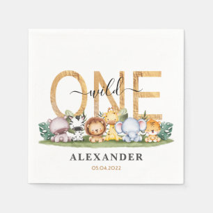 Cute Safari Wild One 1ste verjaardag Napkins Servet