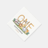 Cute Safari Wild One 1ste verjaardag Napkins Servet (Hoek)