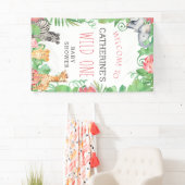 Cute Safari Wild One Baby shower Welkom Spandoek (Insitu)