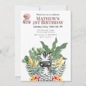 Cute Safari Zebra en olifant 2e verjaardag Kaart (Voorkant)