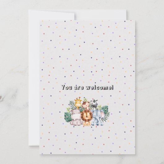 Cute Safari Zebra en olifant 2e verjaardag Kaart (Achterkant)