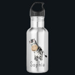 Cute Safari Zebra Kinder School Waterfles<br><div class="desc">Deze schattige kinderen roestvrijstalen fles bevat een safari zebra afbeelding en een plek waar je je meisjesnaam kunt toevoegen in een leuk,  minimalistisch lettertype. Het perfecte geschenk voor elk dierenvriend,  perfect voor school of voorschool!</div>