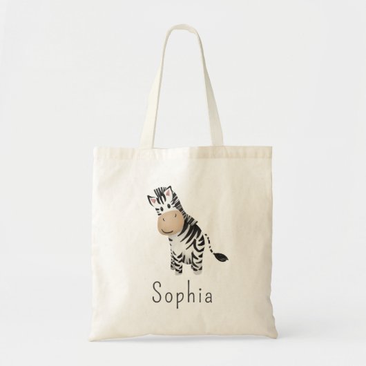 Cute Safari Zebra Kinder Tote Bag (Voorkant)