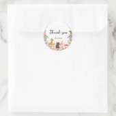 Cute safari zoo animals oerwoud floral ronde sticker (Tas)