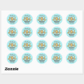 Cute Safari Zoo Dieren Kinderen Birthday Party Ronde Sticker (Vel)