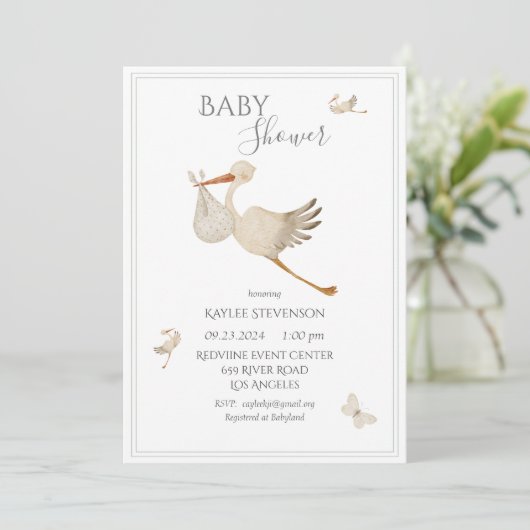 Cute Sage Green Gender Neutral Baby shower Kaart (Staand voorkant)