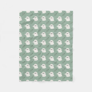 Cute Sage Green Ghost Cardigan Patroon Baby Fleece Deken