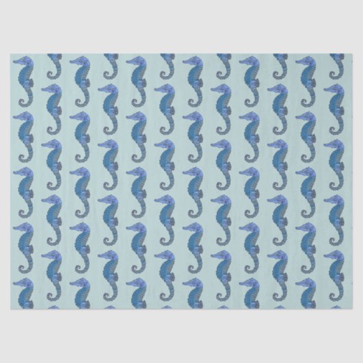 Cute Sage Green Seahorse Nautical Nursery  Tissuepapier (Voorkant)