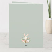 Cute Sage Green waterverf Bunny Baby shower Dank Bedankkaart (Achterkant)