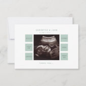 Cute Sage Ultrasound Baby shower Hartelijk dank Bedankkaart (Voorkant)