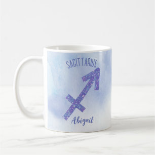 Cute Sagittarius Astrology Sign Custom Paars Koffiemok