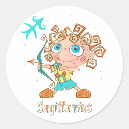 Cute Sagittarius Kind Ronde Sticker