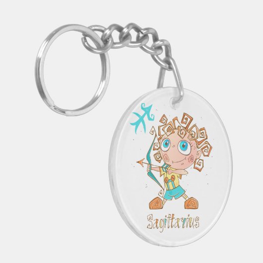 Cute Sagittarius Kind Sleutelhanger (Voorkant Links)
