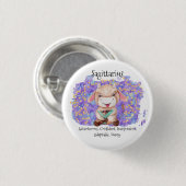 Cute Sagittarius Waterverf Bull Zodiac Ronde Button 3,2 Cm (Voorkant /achterkant)