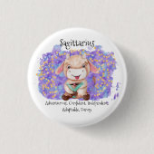 Cute Sagittarius Waterverf Bull Zodiac Ronde Button 3,2 Cm (Voorkant)