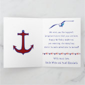 Cute Sailboat Age Specific large Birthday Kaart (Binnen)