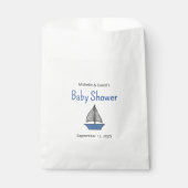 Cute Sailboat Nautical Baby Boy Couples Shower Bedankzakje (Voorkant)