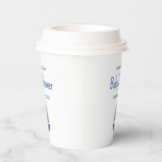 Cute Sailboat Nautical Baby Boy Couples Shower Papieren Bekers (Rechts)