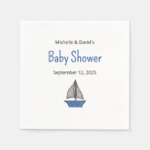Cute Sailboat Nautical Baby Boy Couples Shower Servet (Voorkant)