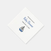 Cute Sailboat Nautical Baby Boy Couples Shower Servet (Hoek)