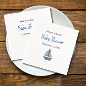 Cute Sailboat Nautical Baby Boy Couples Shower Servet