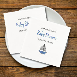 Cute Sailboat Nautical Baby Boy Couples Shower Servet