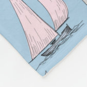 Cute Sailboat Pattern 1 2 Fleece Deken (Hoek)
