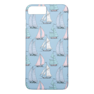 Cute Sailboat Pattern 1 iPhone 8/7 Plus Hoesje