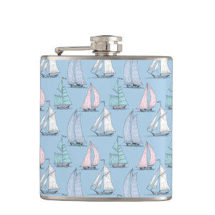 Cute Sailboat Pattern 1 Heupfles