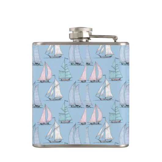 Cute Sailboat Pattern 1 Heupfles (Achterkant)