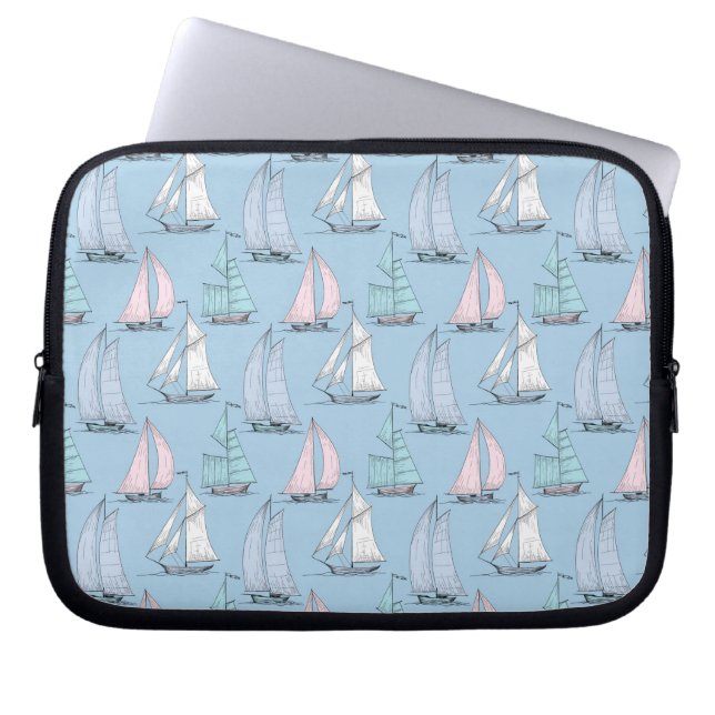 Cute Sailboat Pattern 1 Laptop Sleeve (Voorkant)