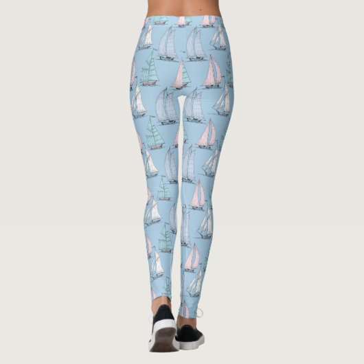 Cute Sailboat Pattern 1 Leggings (Achterkant)