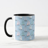 Cute Sailboat Pattern 1 Mok (Links)