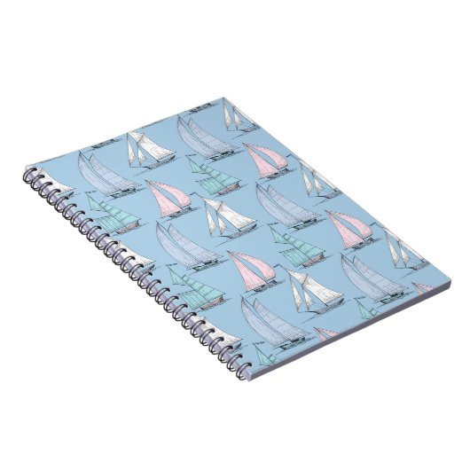 Cute Sailboat Pattern 1 Notitieboek (Rechterzijde)