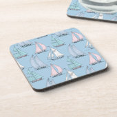 Cute Sailboat Pattern 1 Onderzetter (Linkerzijde)