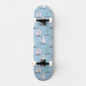 Cute Sailboat Pattern 1 Persoonlijk Skateboard (Voorkant)