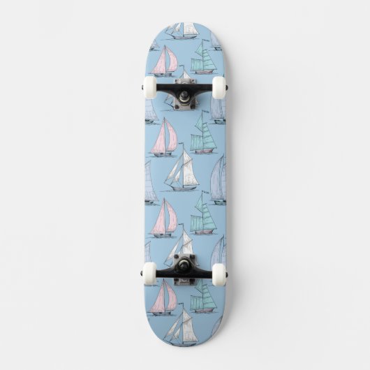 Cute Sailboat Pattern 1 Persoonlijk Skateboard (Voorkant)